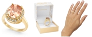 Charter Club Gold-Plate Crystal Oval Halo Ring, Created for Macy's